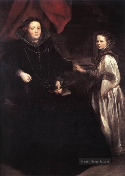 Anthony van Dyck Werke - Porträt von Porzia Imperiale und ihre Tochter Barock Hofmaler Anthony van Dyck